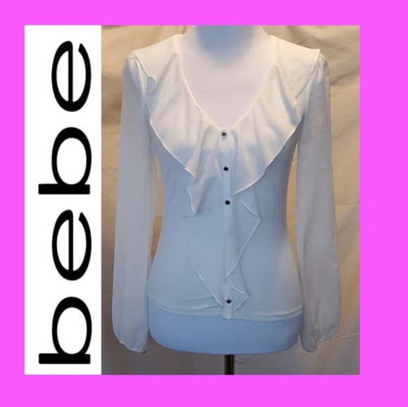bebe Tops - bebe Creamy Blouse SZ XS